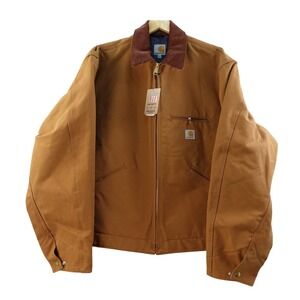 Carhartt Mens 2XL Brown Duck Blanket Lined Chore Work Jacket USA Made Corduroy